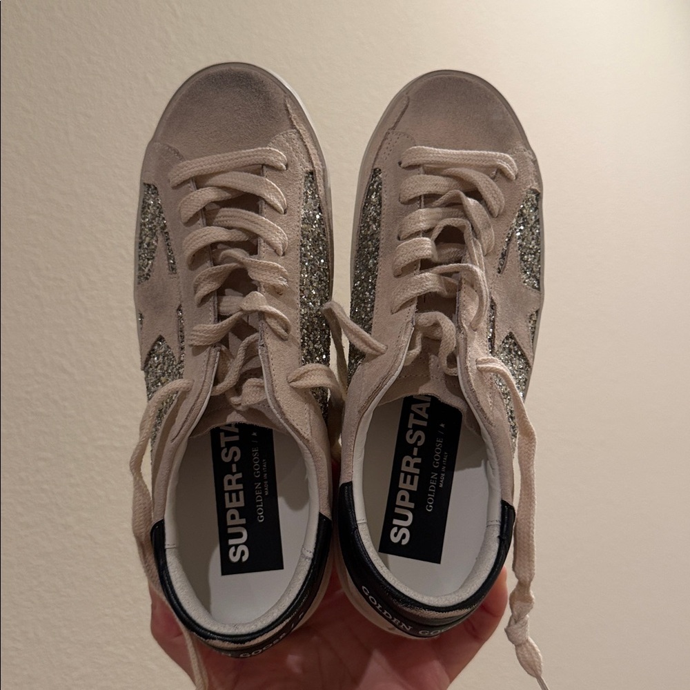 Golden Goose Women’s Distressed Super-Star Double Quarter Sneakers - Picture 6 of 13